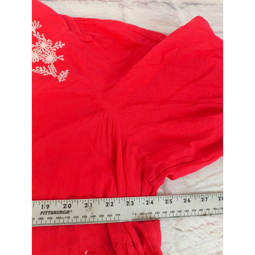 Old Navy Womens Live Coral Embroidered V-Neck Peplum Top XXL Tall -B - Picture 6 of 7